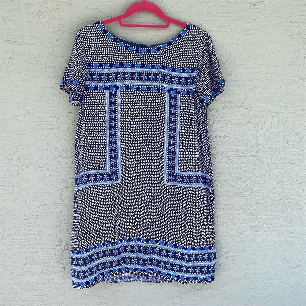 Vineyard Vines Women's Size 8 Navy Polka Dot Embroidered Sheath Dress